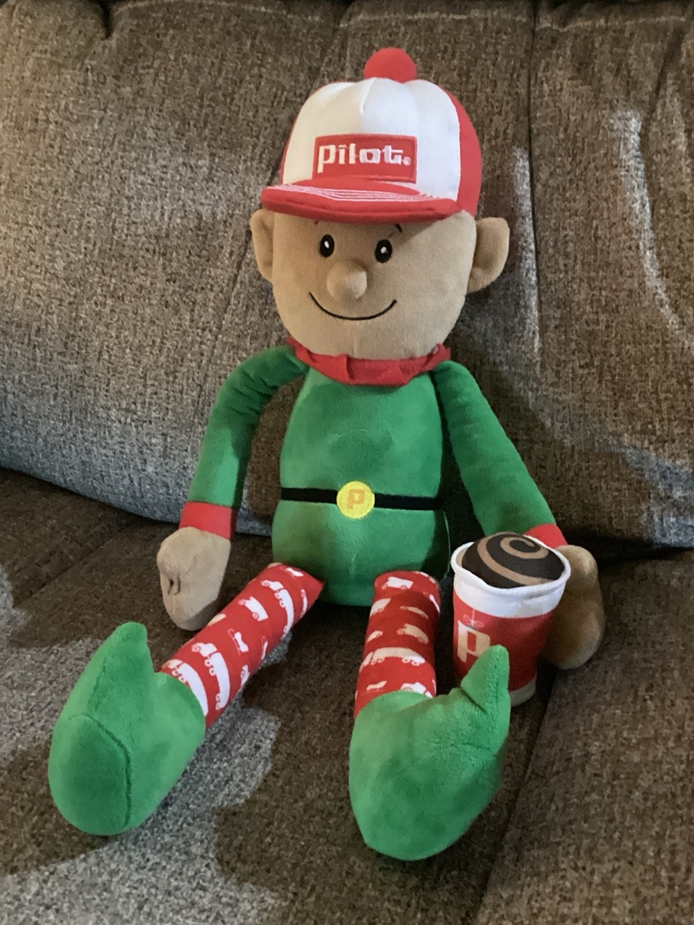 Pilot Plush Trucker Elf Doll 15” Christmas Decor